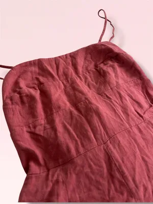 Audrey Parks Francesca’s Rust Rose Tie Back Wide Leg Jumpsuit Size S thumbnail 3