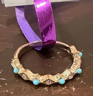 Source Unknown Elegant Gold Toned and Turquoise Women's Ring thumbnail 1