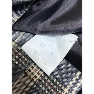 Oak + Fort Gray Plaid Check Notched Collar Long Sleeve Crop Blazer Coat Jacket M thumbnail 6