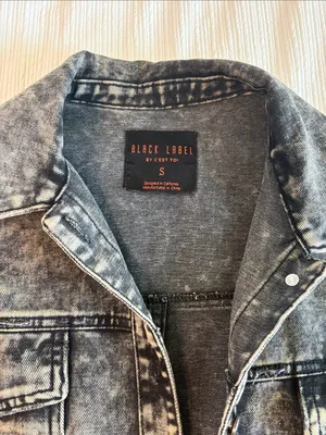 Black Label Acid Wash Gray Denim Jean Jacket thumbnail 2