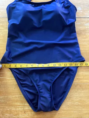 Quince NWOT Navy Blue Cross-Back One-Piece Swimsuit Large thumbnail 7