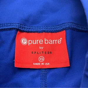 PURE BARRE Splits59 Womens Size‎ XS Leggings Blue Lycra Stretch Ribbed Leg NEW thumbnail 2