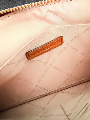 Michael Kors Orange Pebbled Leather Zip Wristlet Clutch thumbnail 6