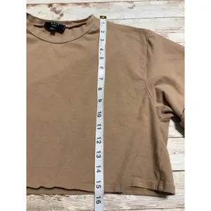 Vici Cropped Boxy T-Shirt Women's Size Small Tan Stretch Crop Tee thumbnail 5