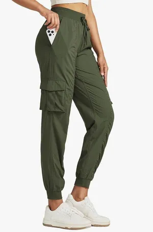 Women's Jogger Cargo Pants Green thumbnail 1