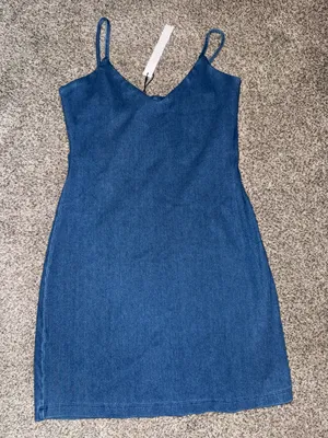 Susana Monaco V-Neck Stretch Denim Mini Slip Dress thumbnail 1