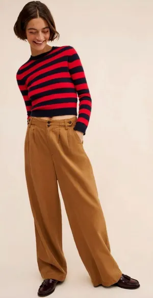 Madewell Women’s Brown Harlow Wide Leg‎ Trousers Size 6 thumbnail 1