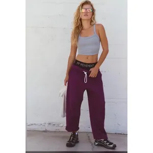 NWT Free People Movement Final‎ Call Pants/Deep Mulberry Medium thumbnail 2