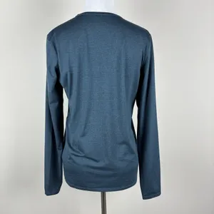 Quince Flowknit Breeze‎ Long Sleeve Top Women XS Navy Thumbholes Stretch Active thumbnail 4