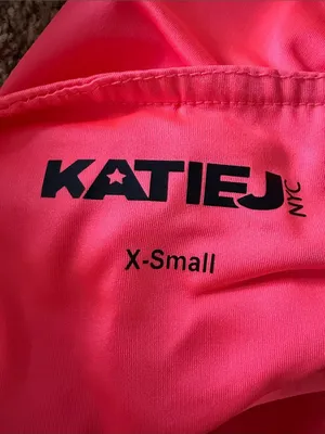 Katie J NYC Neon Pink Mini Dress Ruched Bodycon Cutout Knot Front XS Adjustable thumbnail 6