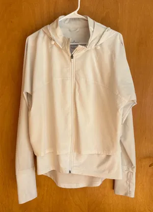 Antonio Melani White Layered Hooded Lightweight Jacket‎ Womens Size L thumbnail 1