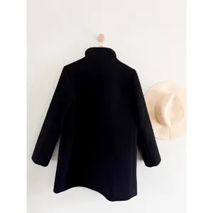 J.Crew Factory | City Coat with Button Neck Black Wool Blend | Sz 10P thumbnail 7