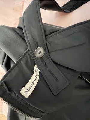Abercrombie & Fitch Black Faux Leather Mini Dress Adjustable Goth Pinafore thumbnail 7