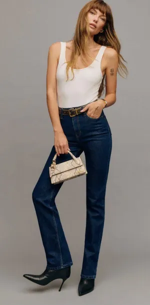 NWT $178 Reformation Jax High Waist Straight Leg Jeans 28, SENECA thumbnail 1