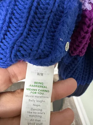 Aerie Double Zip Cardigan Sweater Color Block Purple Tan Blue Cream Size Medium thumbnail 11