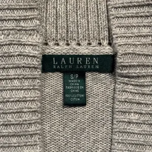 Lauren Ralph Lauren Cardigan Preppy Shawl Collar Academia Button Gray Size Small thumbnail 3