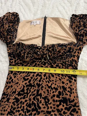House of CB Athena Leopard Burnout Velvet Corset Mini Dress XS thumbnail 8