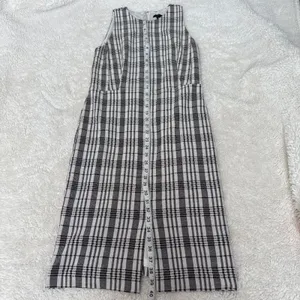 Ann Taylor Womens Blk/White Plaid Sheath Dress 8P Teacher Business Work Career thumbnail 3