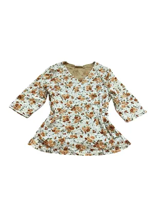 Vintage 90s Floral V Neck Fitted Top Sparkling Floral Boho Cottage Y2K Fairy thumbnail 2