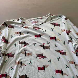 Dog Print Christmas Nightgown White Size XL thumbnail 4