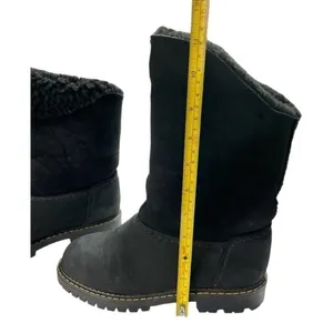 Sorel Suede Shearling Foldover Tall Black Boots Black Size 7M thumbnail 8