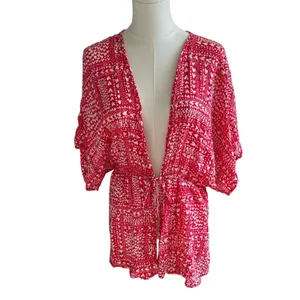 Victoria's Secret red heart pattern swim cover-up Beachy pool cruise resort thumbnail 2