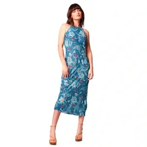 New B.O.G. COLLECTIVE BAND OF THE FREE Teal Floral Sleeveless Midi Dress XS thumbnail 2