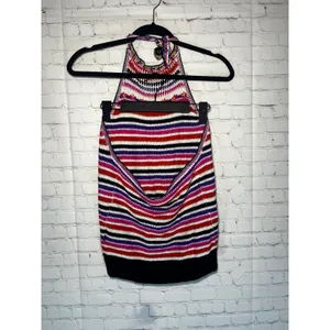 Just Cavalli Y2K Crochet Halter Top‎ Festival Knit Boho Coachella Size S/M thumbnail 4
