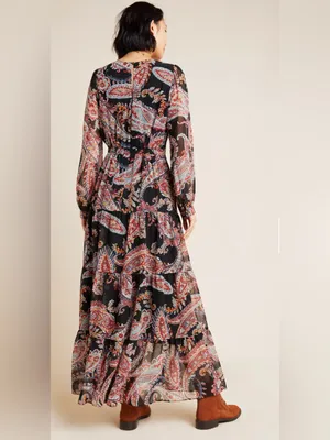 Anthropologie Paisley Maxi Dress 12 thumbnail 5