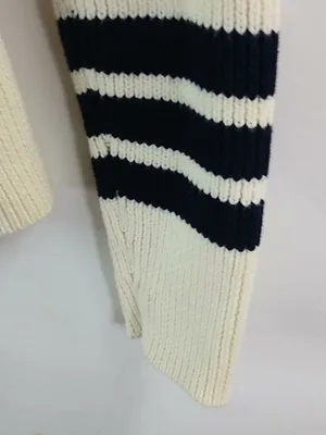 LRL Ralph Lauren M Ribbed Creme Cotton Pullover Sweater in Off-White thumbnail 3