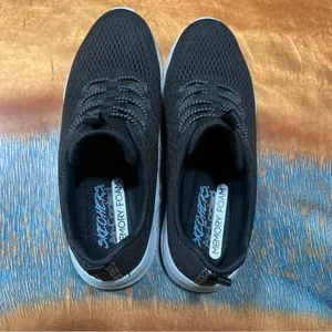 Skechers Memory Foam Mesh Slip on Sneakers black white washable size 8.5 thumbnail 3