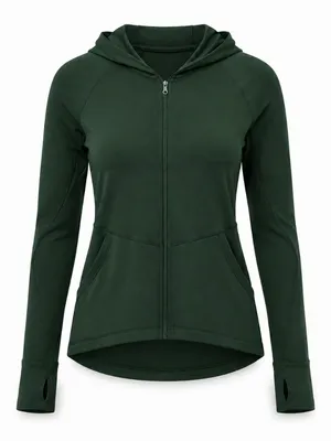 Aerie OFFLINE Real Me Full Zip Jacket Green M thumbnail 2
