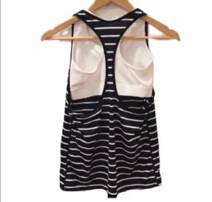 Nike 2 in 1 Bra Run Tank Black Stripe White XS Athletic Workout Yoga thumbnail 3