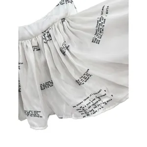 KOCH Book Writing Print Top Tiered Ruffle‎ Crop Tank Made In USA Size Small thumbnail 3
