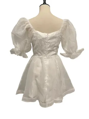 Hello Molly White Puff Sleeve Mini Dress thumbnail 9