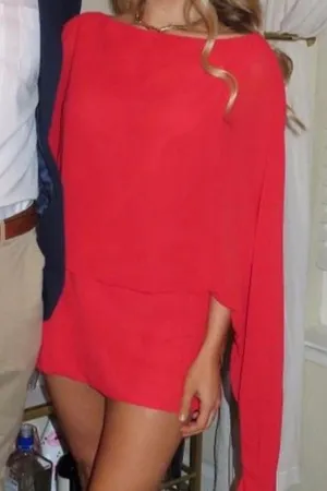 Red mini dress with long sleeves #party #goingout #reddress thumbnail 1