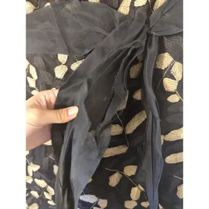 RTR Sz 4 Shoshanna Valerie Black Gold Leaf Strapless Bow Waist Midi Dress thumbnail 8
