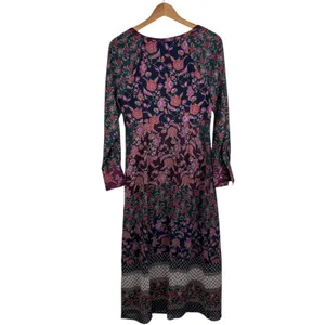 Cabi Festive Maxi Dress Small‎ Retro Floral Boho Multicolor Fall Festival Chic thumbnail 5