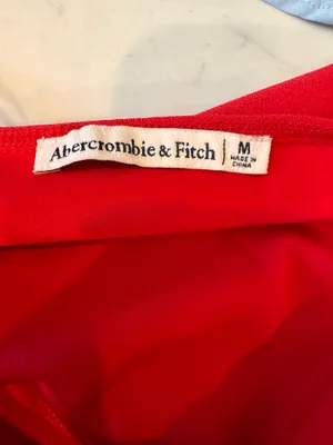 Abercrombie & Fitch Red Crop Top One Shoulder Long Sleeve M thumbnail 4