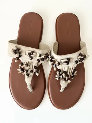 Free People Sadie fringe beaded leather sandals boho summer NEW 9 thumbnail 5