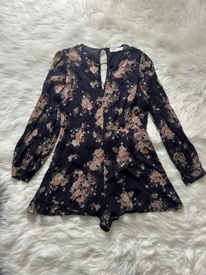 Astr the Label Floral Print Long Sleeve Romper Size XL thumbnail 2