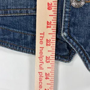 Lauren Ralph Lauren Denim Trucker Jacket Medium Wash Concho Buttons Blue Large thumbnail 6