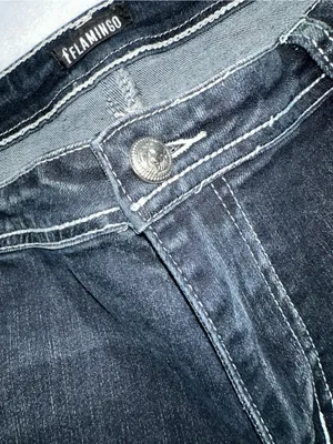 Flamingo Contrast Stitching Cactus Accent Jeans Dark Wash Size 12 thumbnail 4