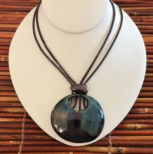 Chico's Black Pendant  Modern Necklace thumbnail 1