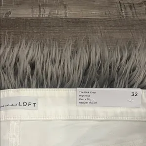 NWT LOFT kick crop high rise curvy fit stretch denim jeans white 14/32 thumbnail 6