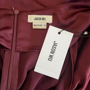 Jason Wu Women’s Burgundy Wine Red Halter Neck Satin Cocktail Midi Dress thumbnail 4