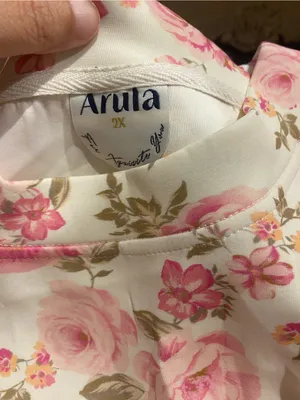 Arula Super Soft Floral Crop Sweatshirt NWT 2X Pink thumbnail 2