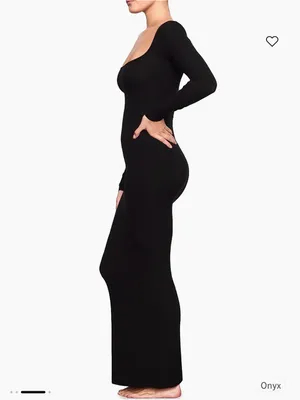 Skims soft long sleeve maxi dress thumbnail 3