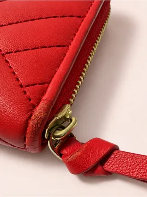 Tory Burch Alexa Poppy Orange Quilted Leather Zip Around Wallet thumbnail 4