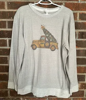 Gray Holiday Sweatshirt with Vintage Tennessee Volunteers Truck Design thumbnail 1